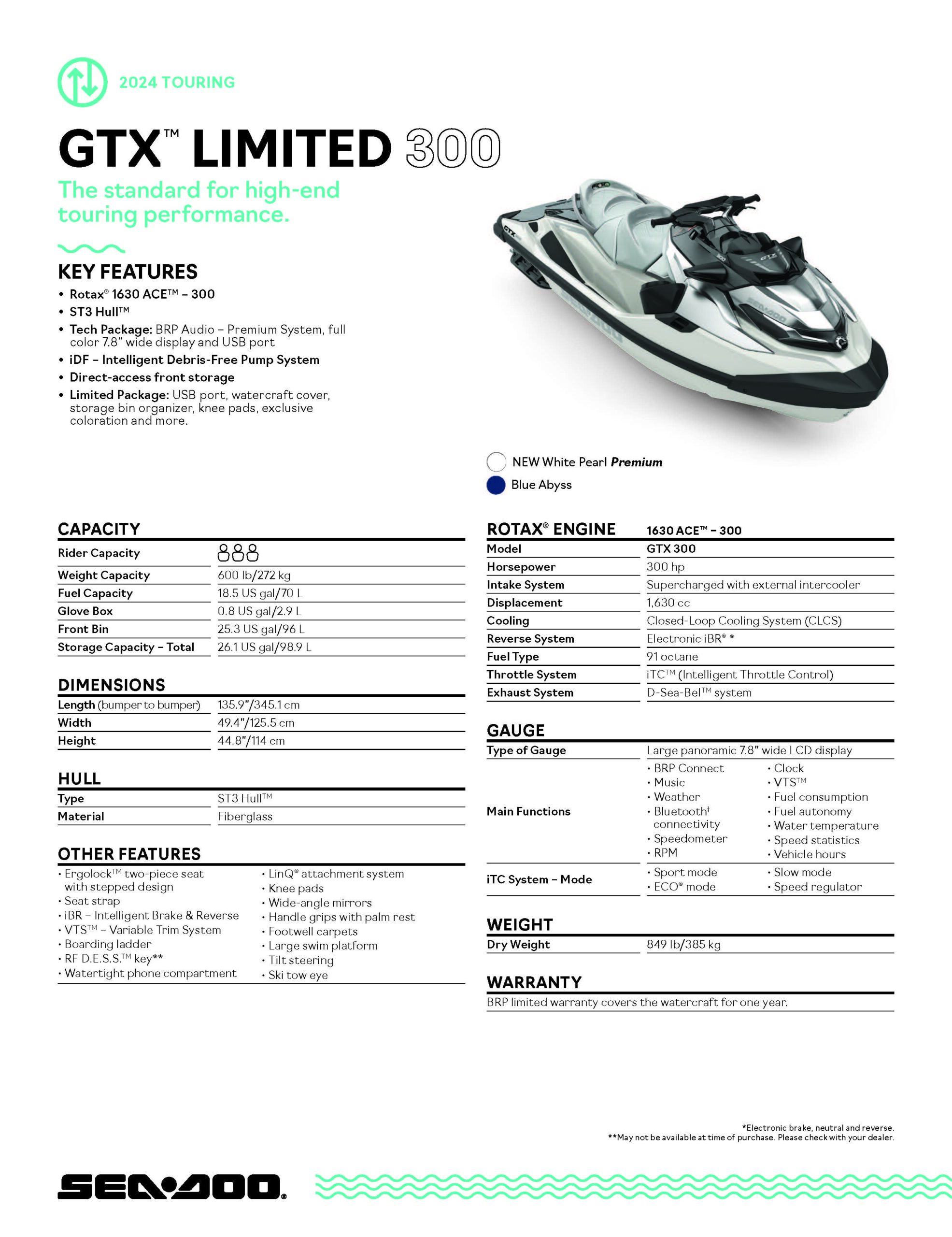 SEADOO GTX Limited 300 iDF (Tech Package) 2024 BRP Sklep